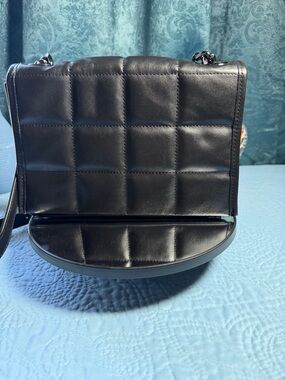 Rebecca Minkoff Black Leather Chain-Trim Shoulder Bag 9x7